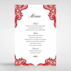 Red Lace Drop table menu card design