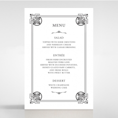 Regal Frame wedding reception table menu card stationery