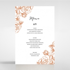Rose Romance Letterpress wedding reception menu card design