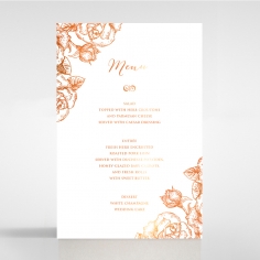 Rose Romance Letterpress with foil reception menu card design