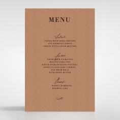 Rustic Love Notes wedding stationery menu card