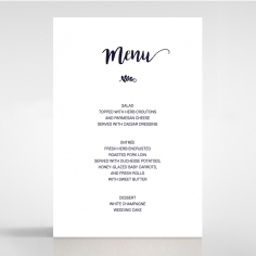 Rustic Lustre wedding venue menu card stationery design