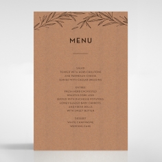 Rustic Oriental wedding menu card