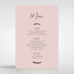 Sweet Romance wedding venue menu card