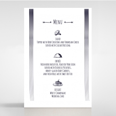 Swept Away wedding venue table menu card stationery item