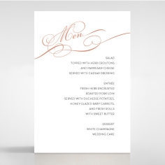 United as One reception menu card stationery