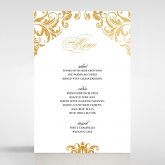 Victorian Extravagance with Foil wedding venue table menu card