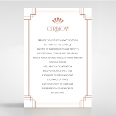 Art Deco Allure wedding order of service invitation card