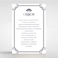 Art Deco Allure wedding order of service invitation card design