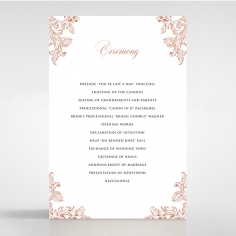 Baroque Romance wedding order of service ceremony card