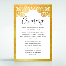 Breathtaking Baroque Foil Laser Cut order of service ceremony invite card design