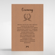 Chic Country Passion order of service invite