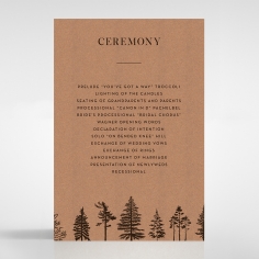 Delightful Forest Romance order of service invite card design