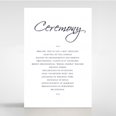 Diamond Drapery wedding stationery order of service invitation card