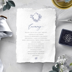Enchanted garden wedding order of service invite card design