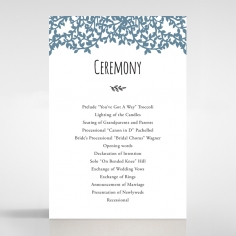 Forest Love wedding stationery order of service ceremony card