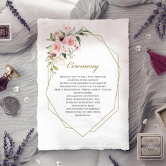 Geometric Bloom order of service ceremony invite card