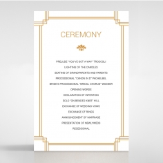 Gilded Decadence wedding order of service invite card design