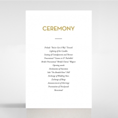Gold Chic Charm Paper wedding order of service invitation card