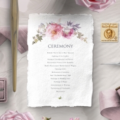 Happily Ever After wedding stationery order of service ceremony invite card design