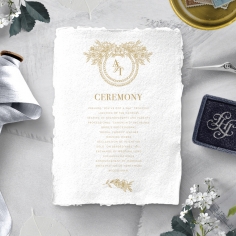 Heritage of Love wedding order of service invitation card design