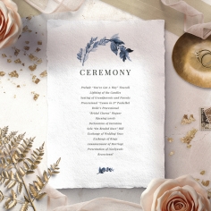 Indigo Round wedding stationery order of service invitation