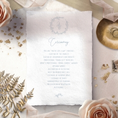 Love Circle wedding stationery order of service card design