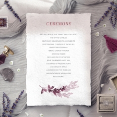 Magenta Wed order of service wedding invite card