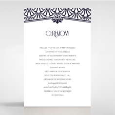 Modern Deco wedding stationery order of service ceremony invite card