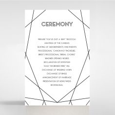 Paper Art Deco wedding order of service invite card