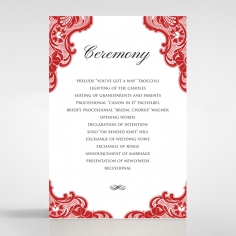 Red Lace Drop order of service wedding card design