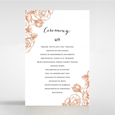Rose Romance Letterpress order of service ceremony stationery card