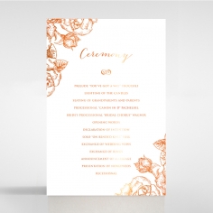 Rose Romance Letterpress with foil order of service stationery card