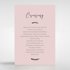 Sweet Romance order of service invitation card