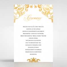 Victorian Extravagance with Foil order of service wedding card