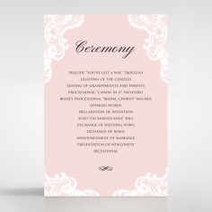 White Lace Drop order of service wedding invite card