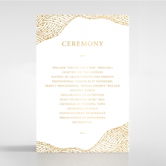 Woven Love Letterpress with foil order of service stationery invite