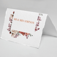 Blossoming Love wedding reception table place card design