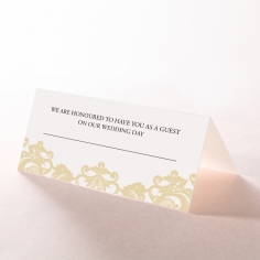 Golden Baroque Pocket reception place card design