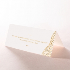 Woven Love Letterpress with foil wedding reception place card