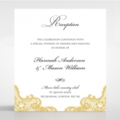 Black Lace Drop reception stationery card design