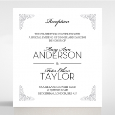 Black on Black Victorian Luxe reception wedding card design