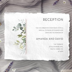 Botanic Romance wedding reception invitation
