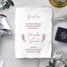 Bouquet of roses wedding stationery reception invite card design