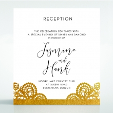 Breathtaking Baroque Foil Laser Cut reception invite card design