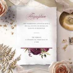 Burgandy Rose reception wedding invite card design