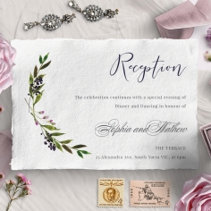 Country Charm reception stationery invite card