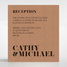 Etched Cork Letter reception enclosure stationery invite card design