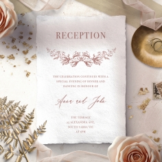 Fragrant Romance reception invitation card