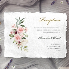 Geometric Bloom wedding reception invitation card design